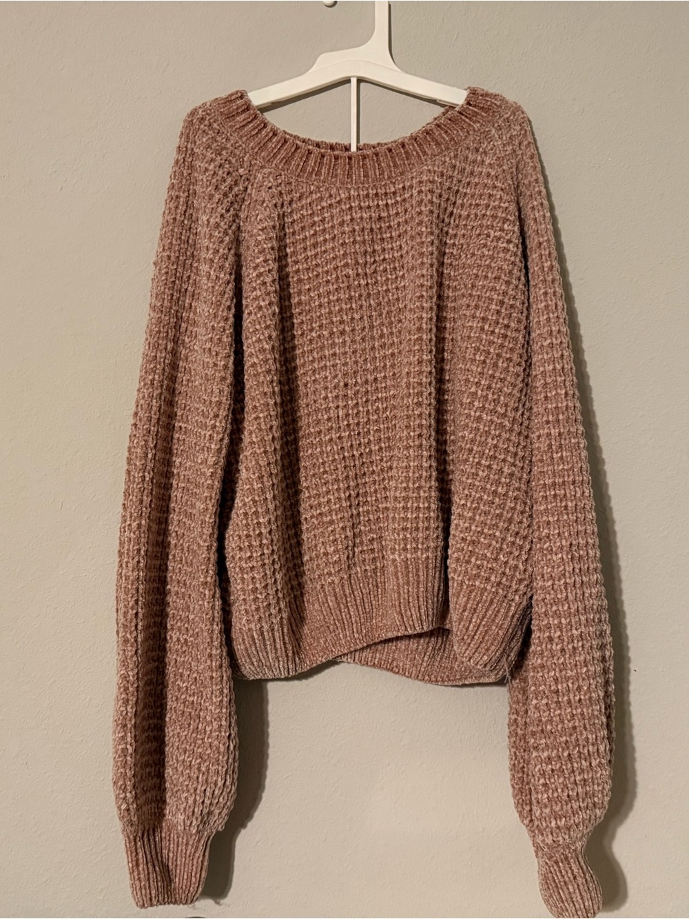 Altar'd State Mauve Waffle Knit Scoopneck Sweater